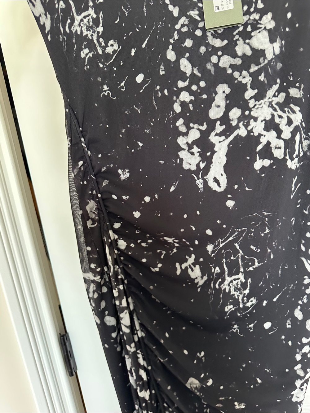 All Saints Black and White Long Sleeve Maxi Dress - Picture 5 of 6